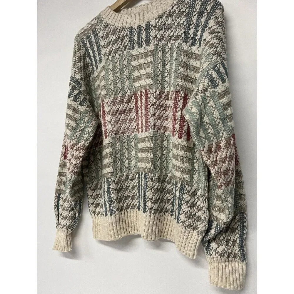 Vintage Sweater Crossings Cotton Knit Soft M